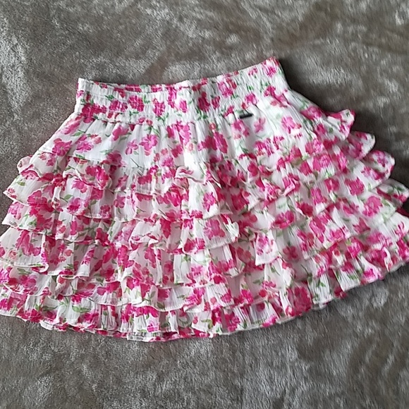 Hollister Other - Hollister Kids Floral Ruffle Lined Skirt Sz XS